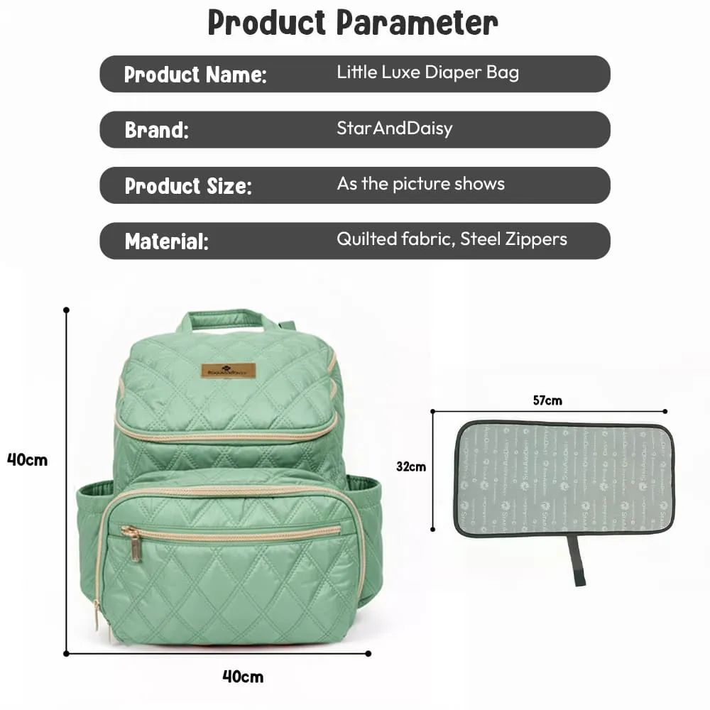 little luxe diaper bag green product dimension