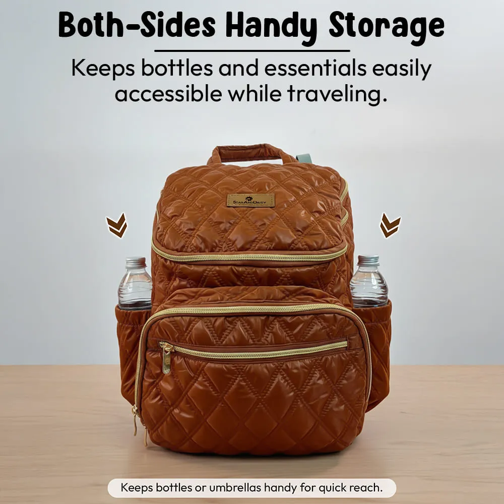 little luxe diaper bag with both side handy storage