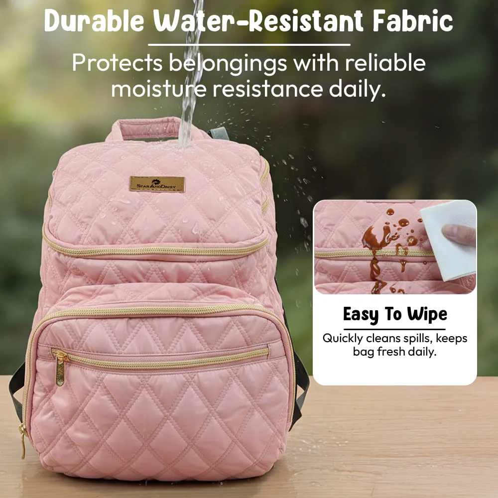 little luxe pink diaper bag water resistant