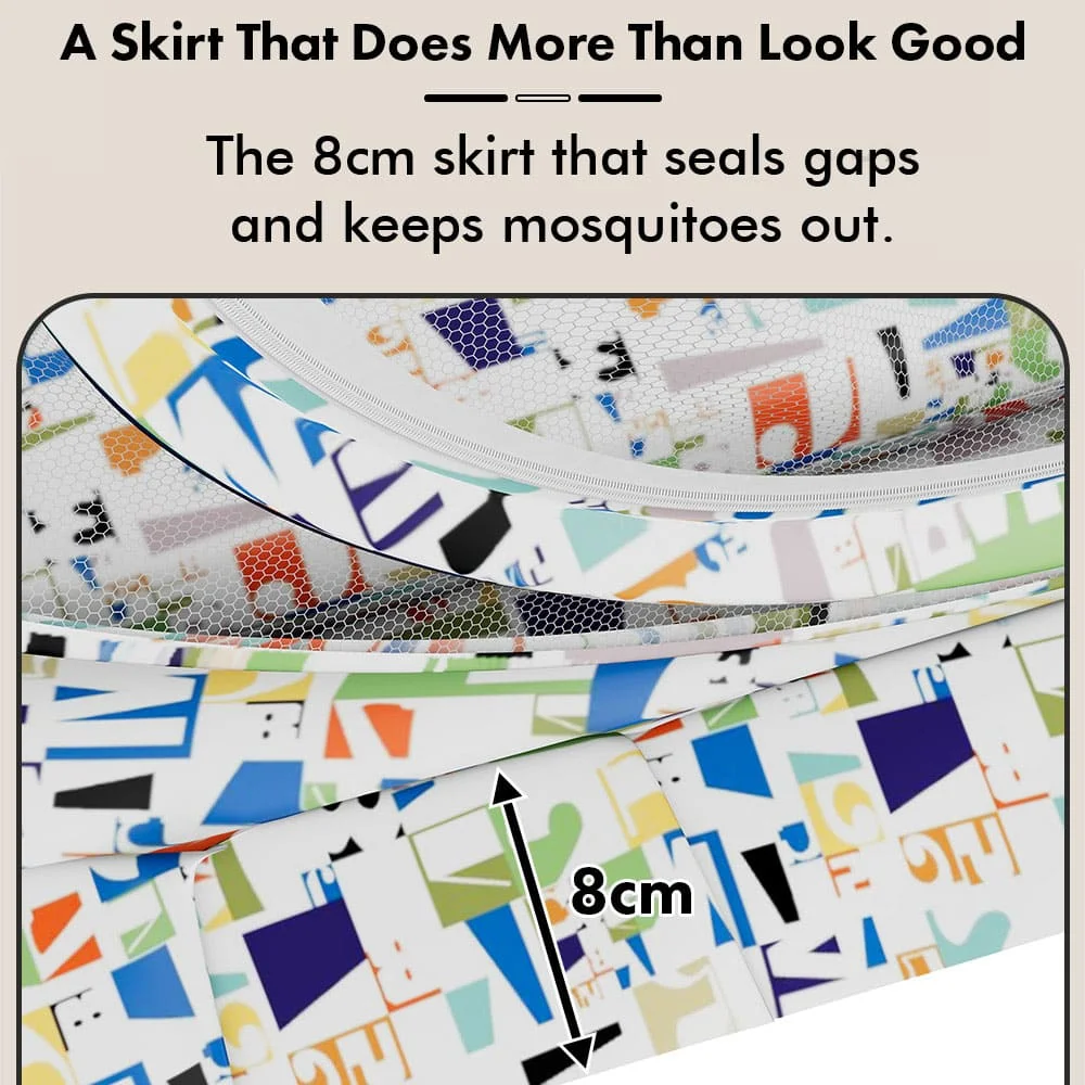 mosquito net alphabet print