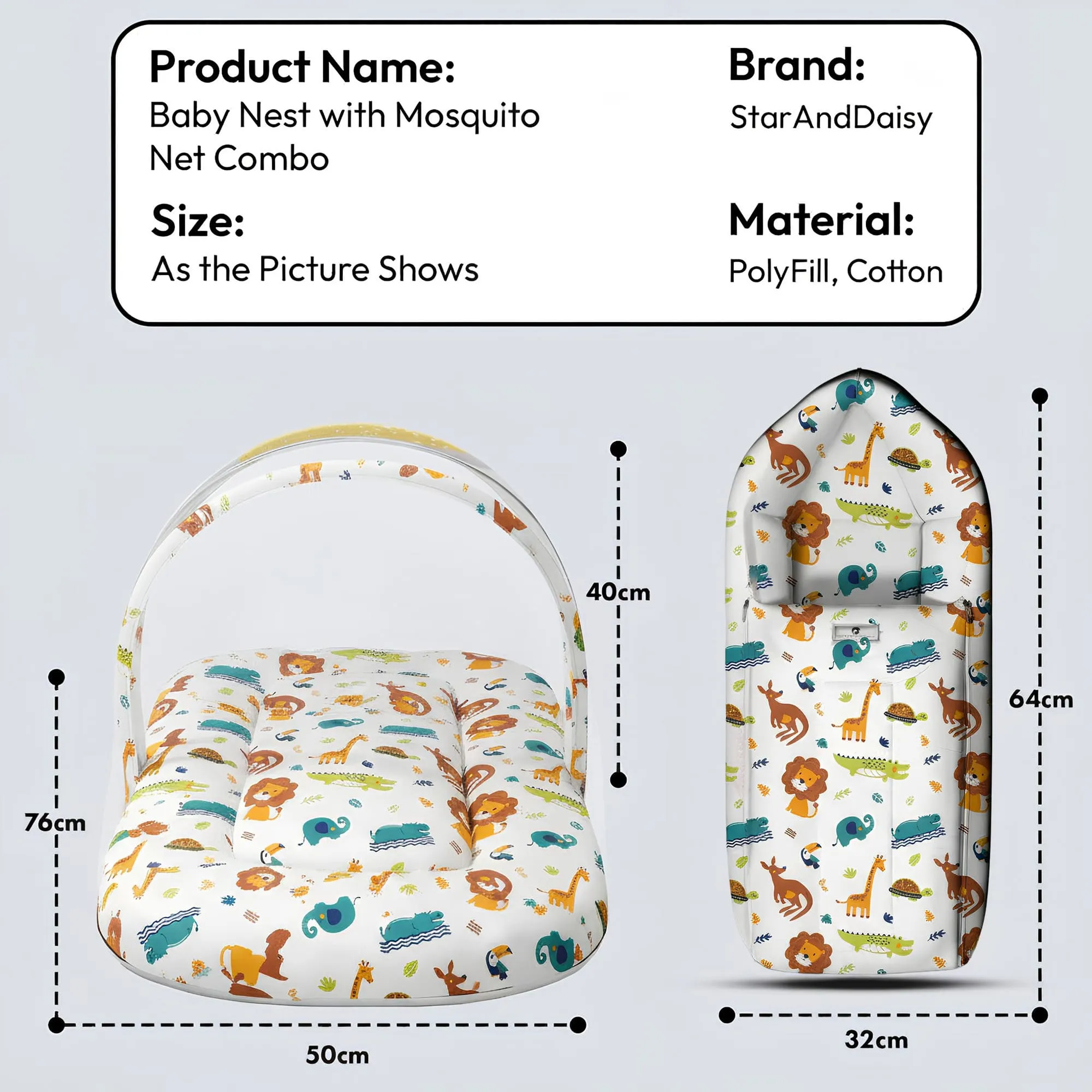 Animal Print sleeping set combo dimension