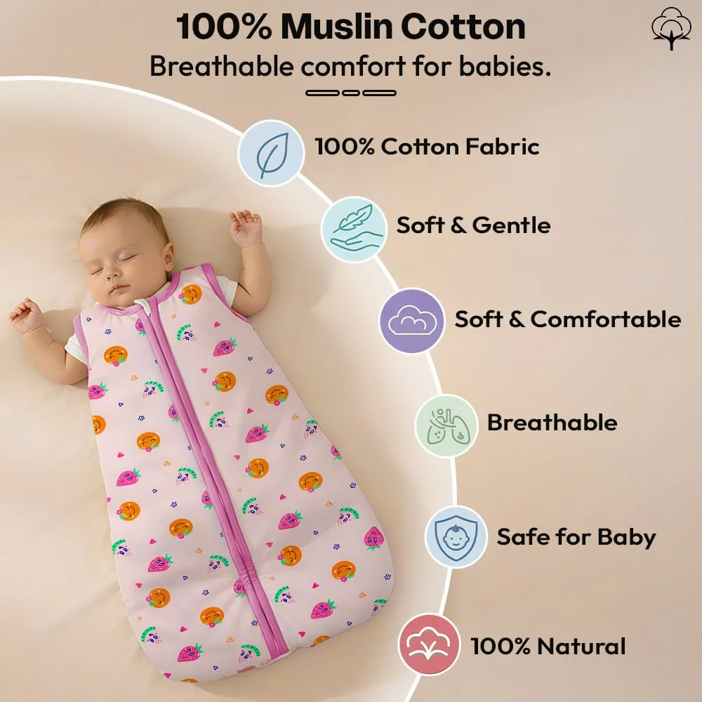 sleeping sack pink strawberry