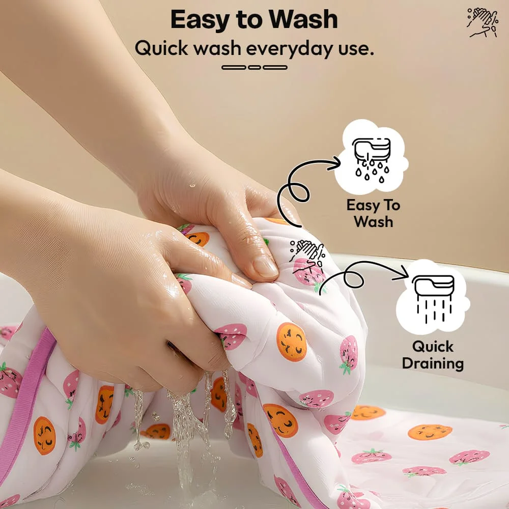 sleeping sack pink strawberry