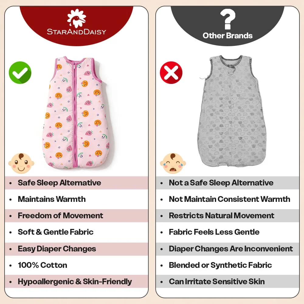 sleeping sack pink strawberry