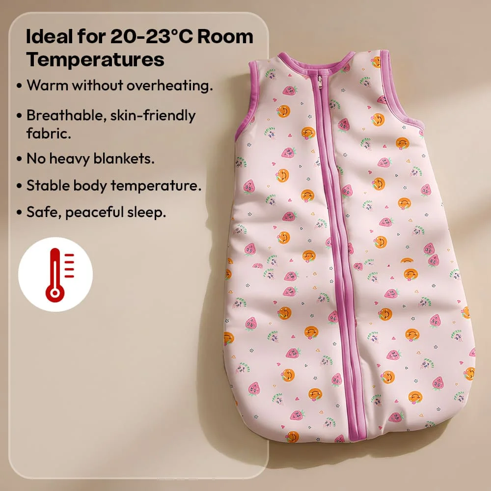 sleeping sack pink strawberry