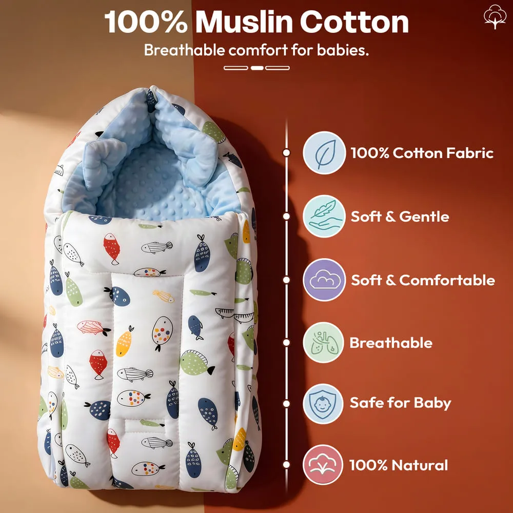 100 percent muslin blue Color Luxe Sleeping Bag