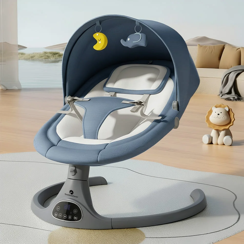 Multifunctional electric rocking chair blue