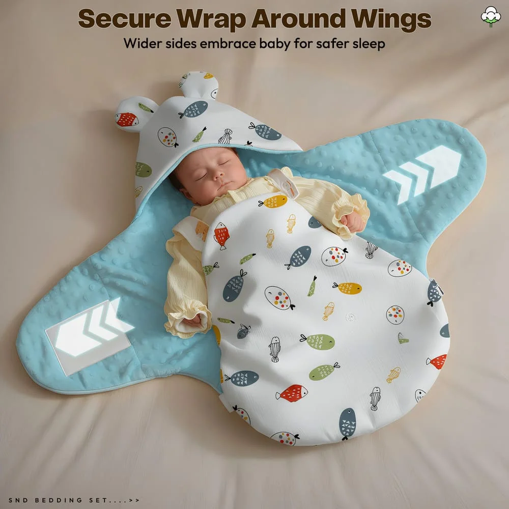 luxe swaddler white print