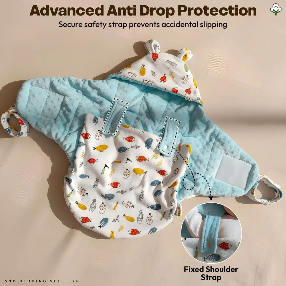 luxe swaddler white print