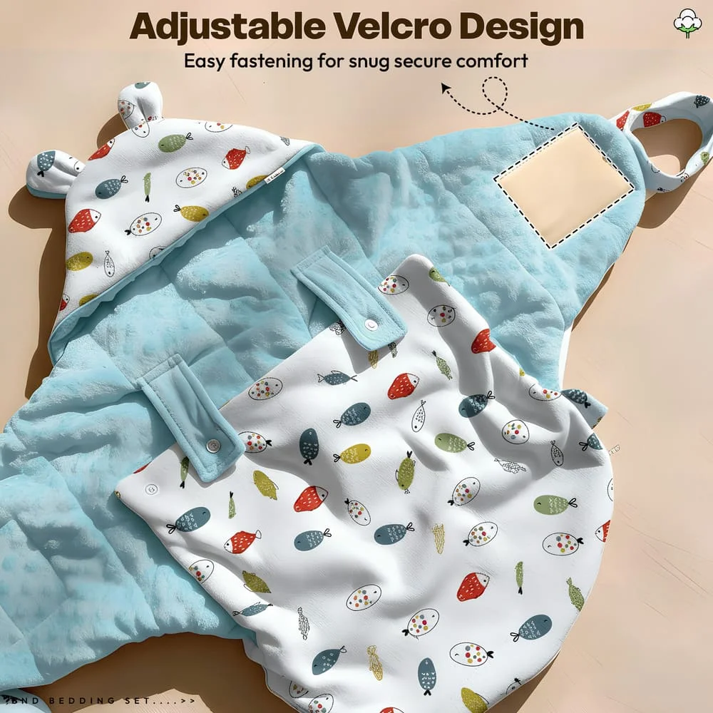 luxe swaddler white print