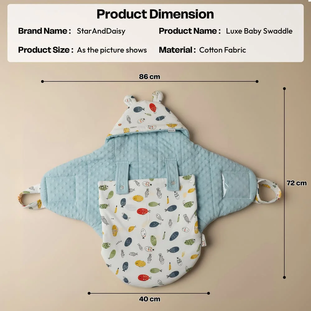 luxe swaddler white print