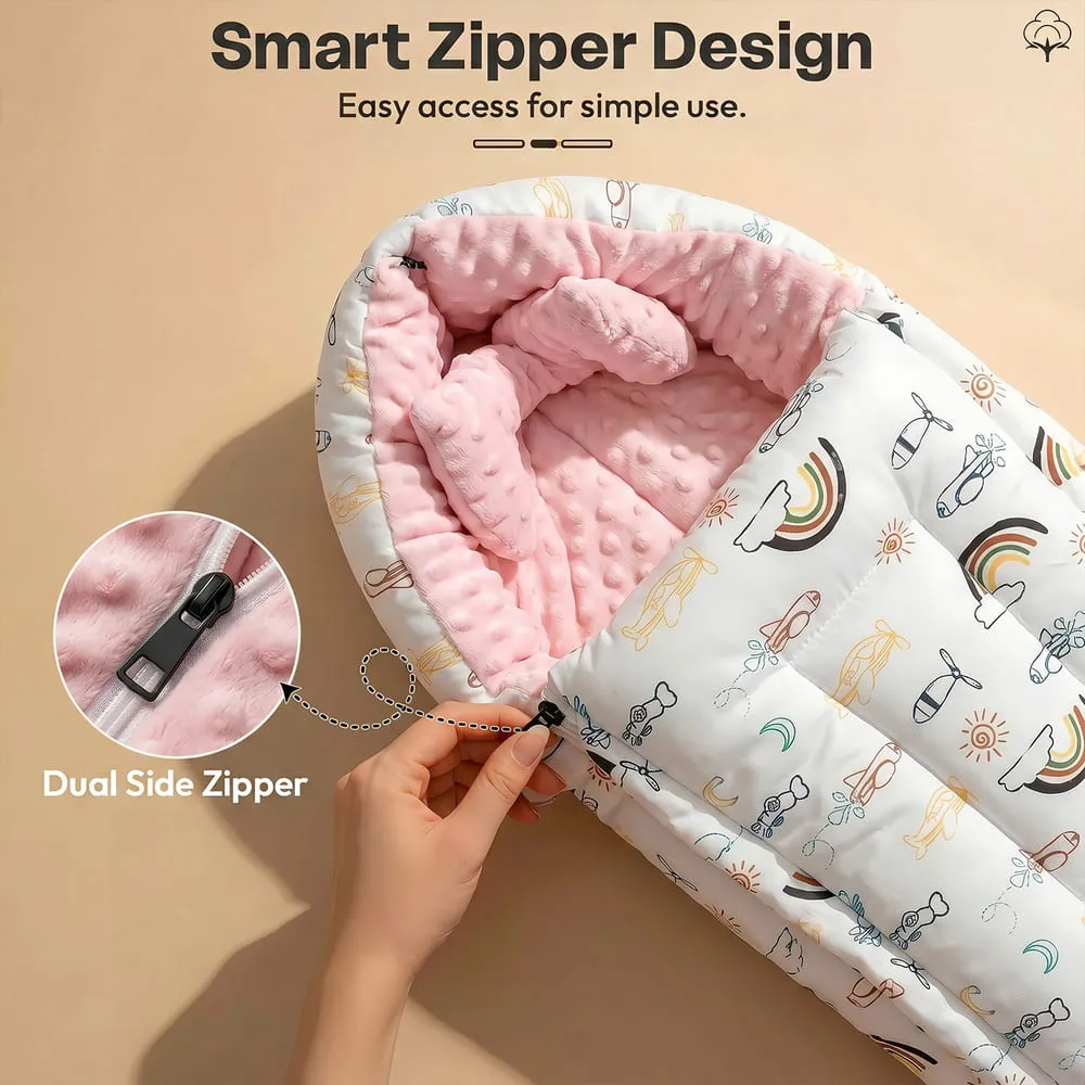 smart zipper pink Color Luxe Sleeping Bag