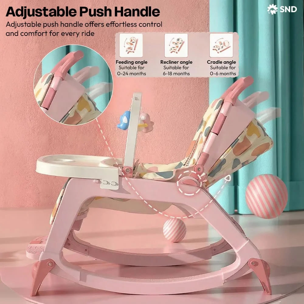 Multi purpose Rocking Chair pink