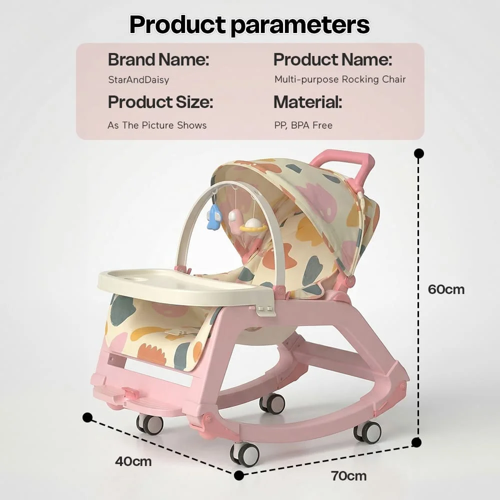 Multi purpose Rocking Chair pink