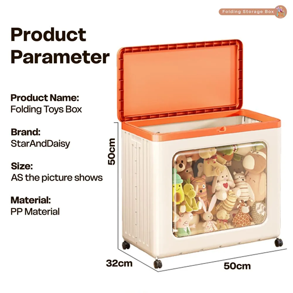 Folding toy box and clothing storage box dimension 32cm x 50cm
