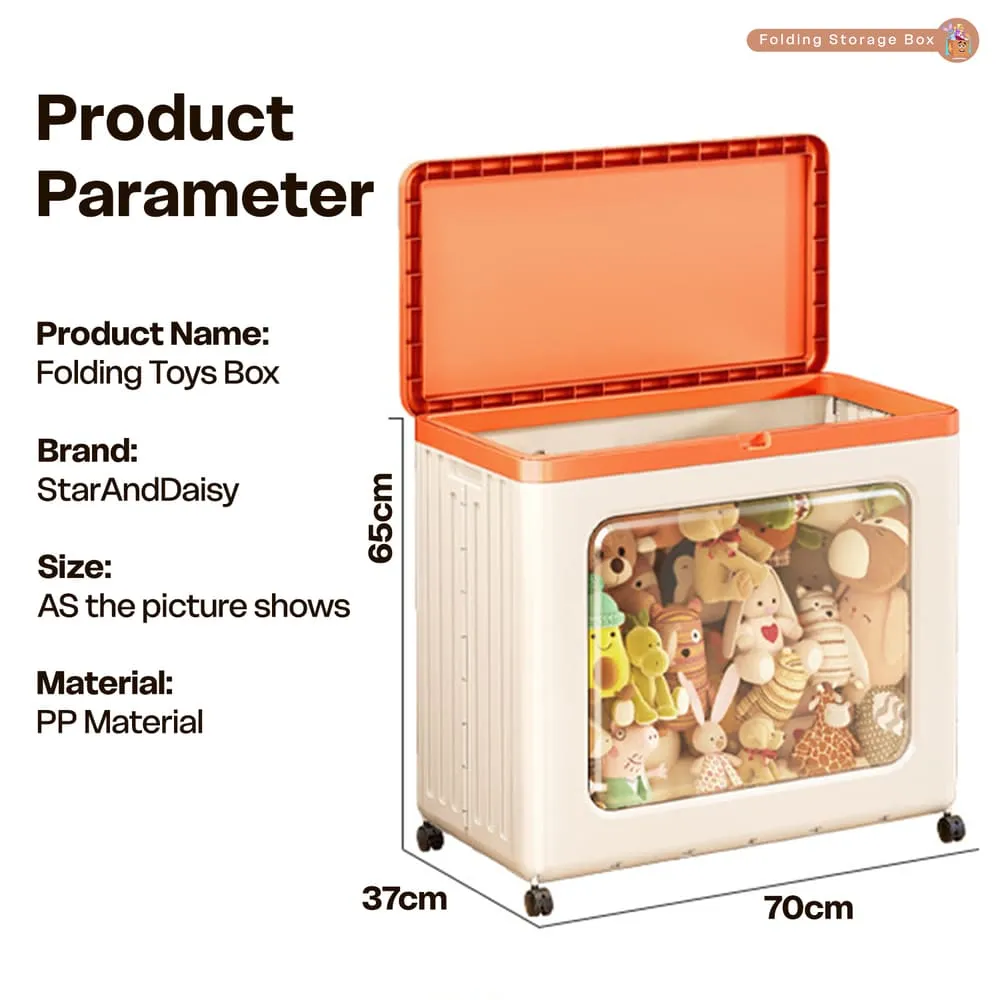 Folding toy box and clothing storage box dimension 37cm x 70cm