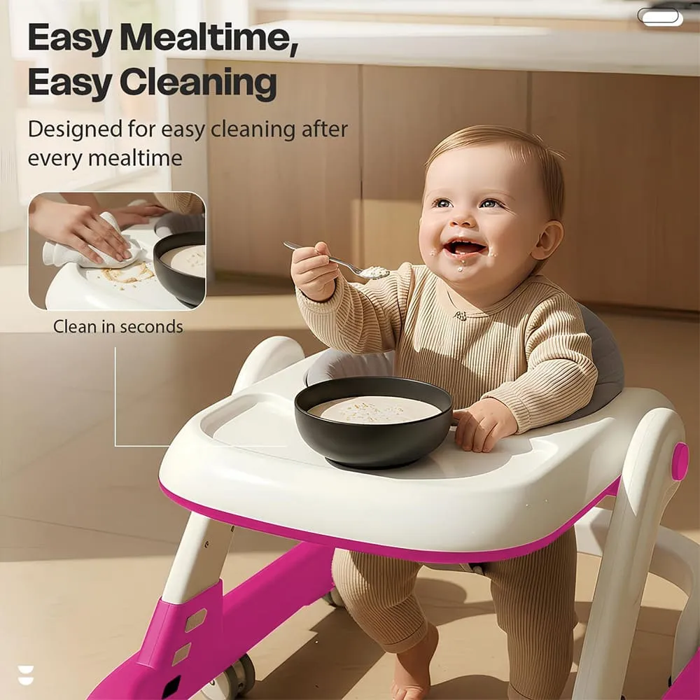 easy mealtime with pink wiggle walker