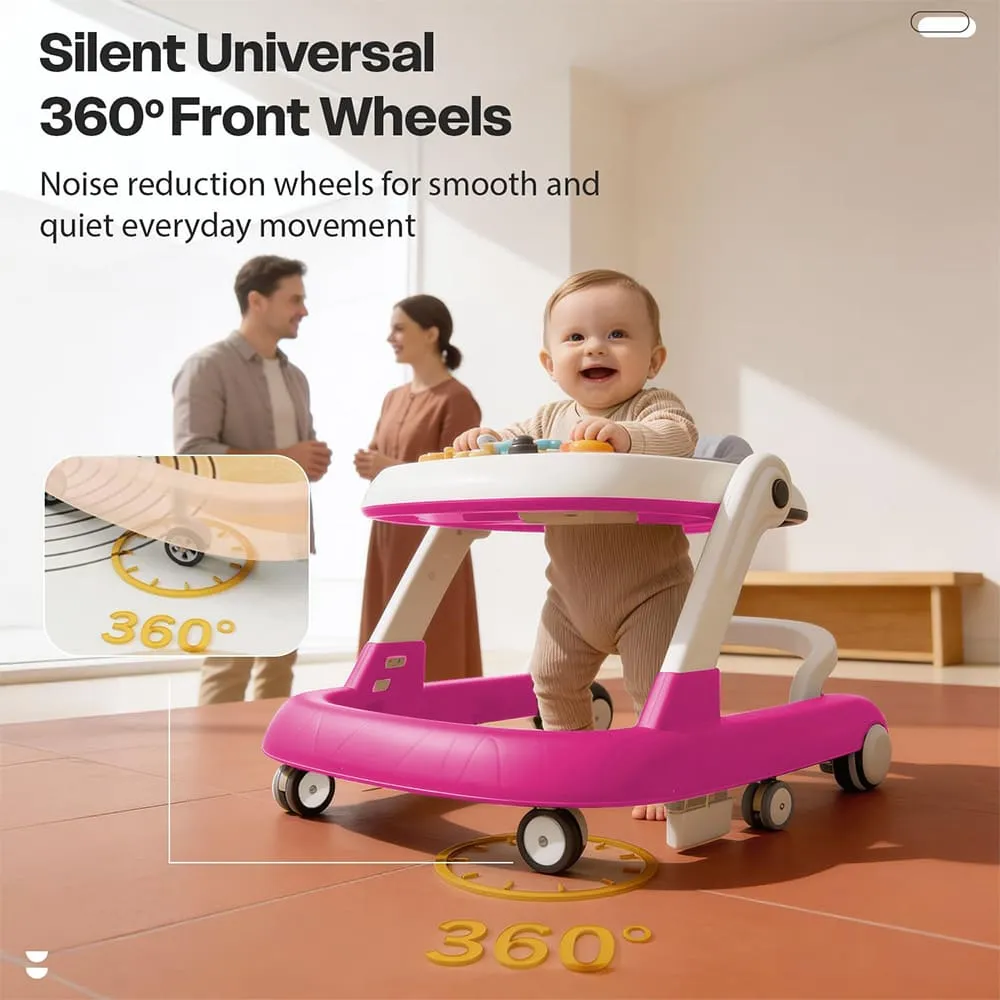 pink wiggle walker silent universal wheels