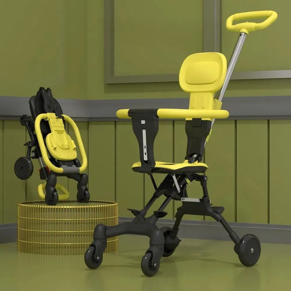 refurbished travel stroller yellow