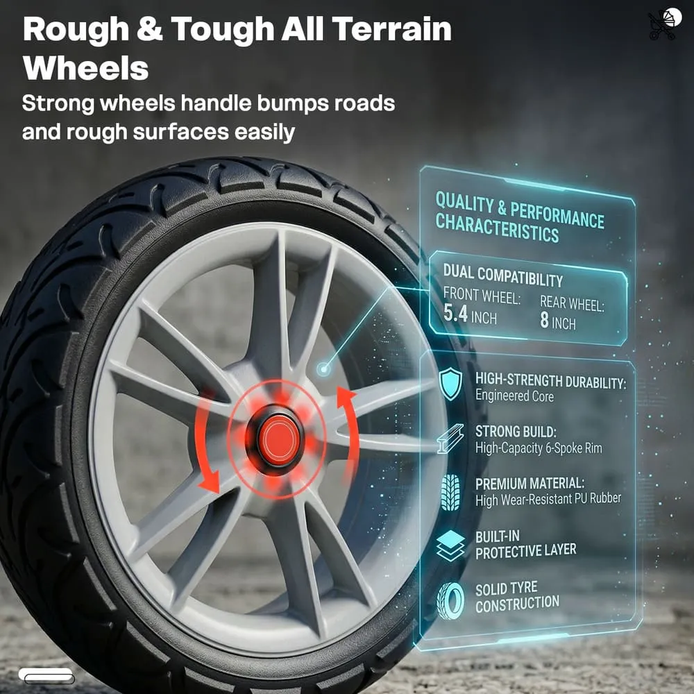 rough and tough all terrain wheels of hot mom luxury premium baby stroller