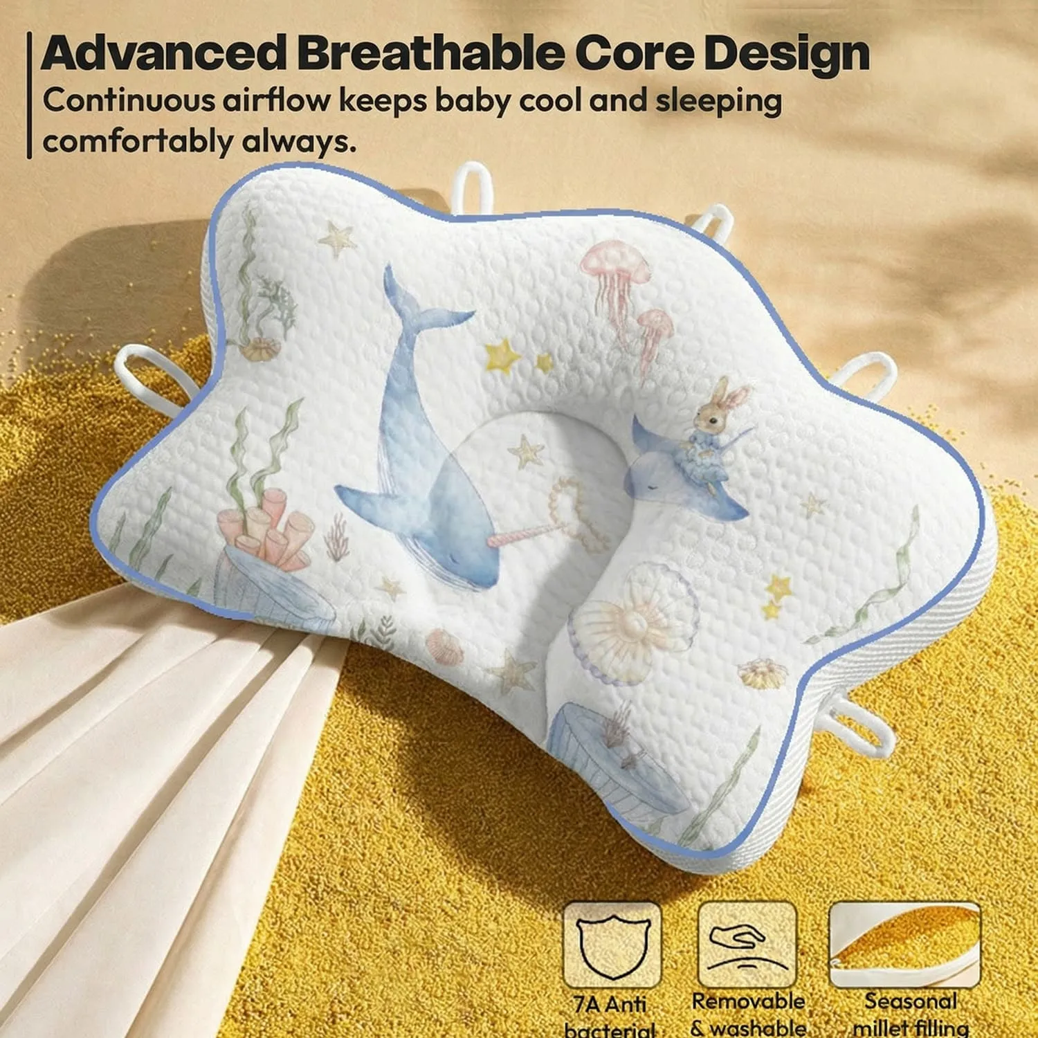 Starfish Awstring Pillow Whale