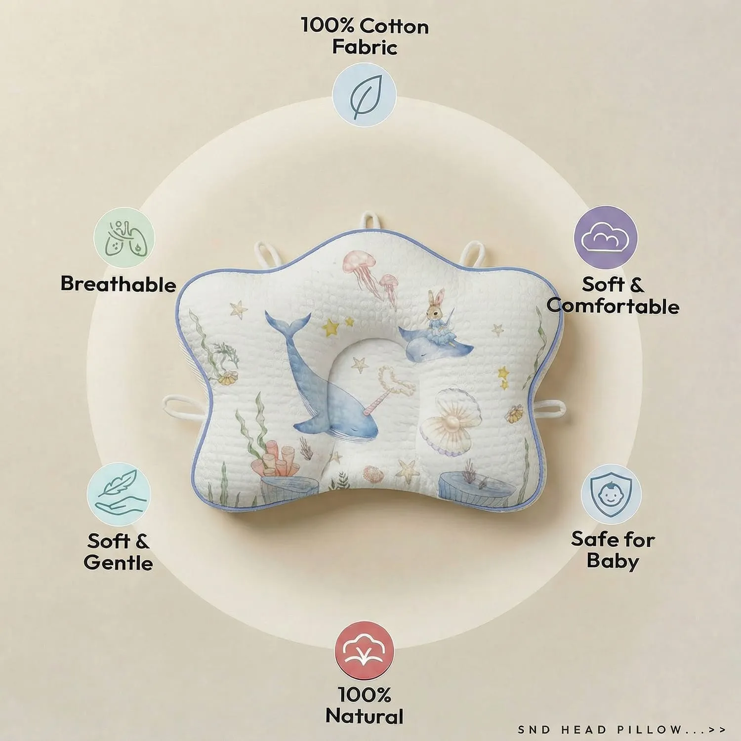 Starfish Awstring Pillow Whale