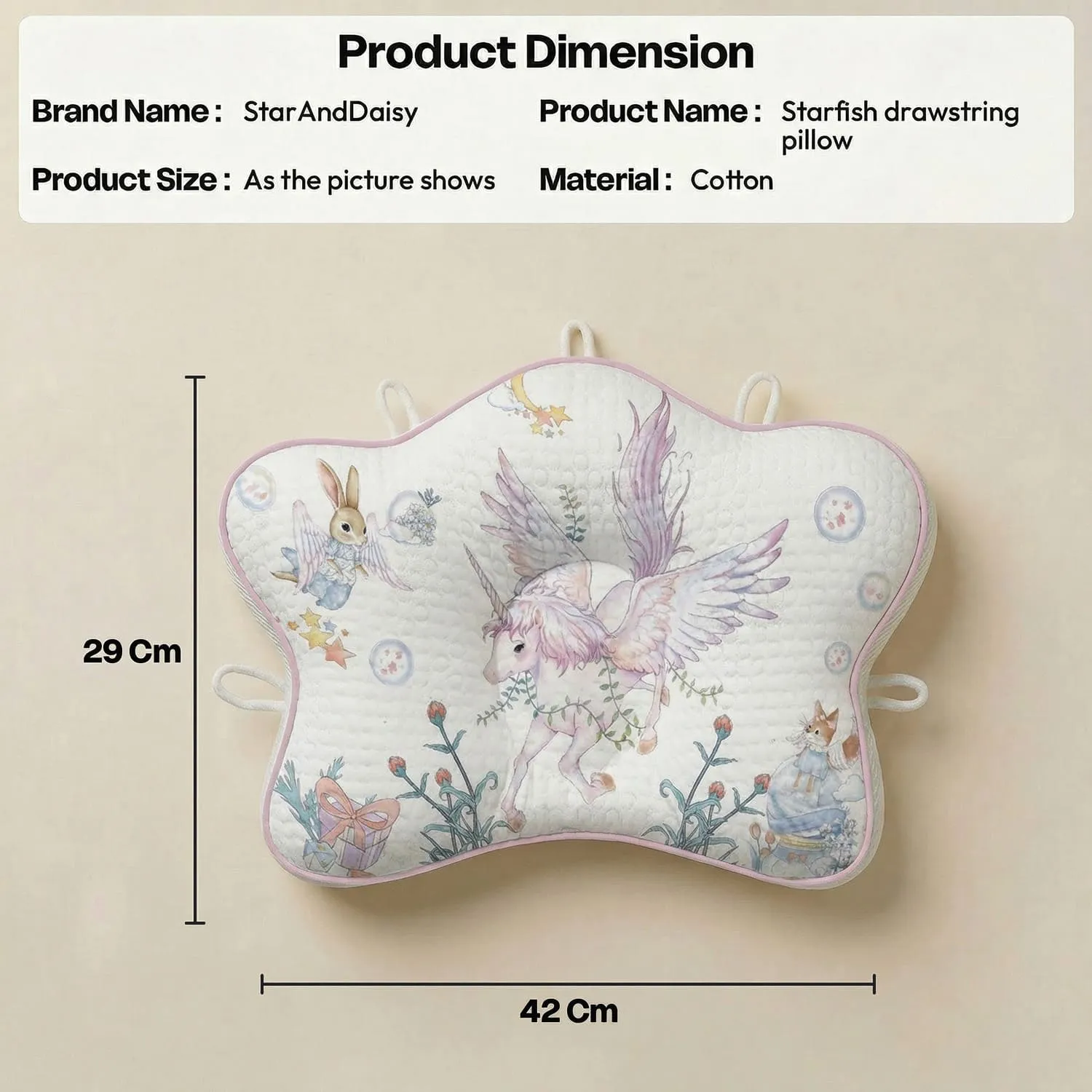 Starfish Awstring Pillow unicorn