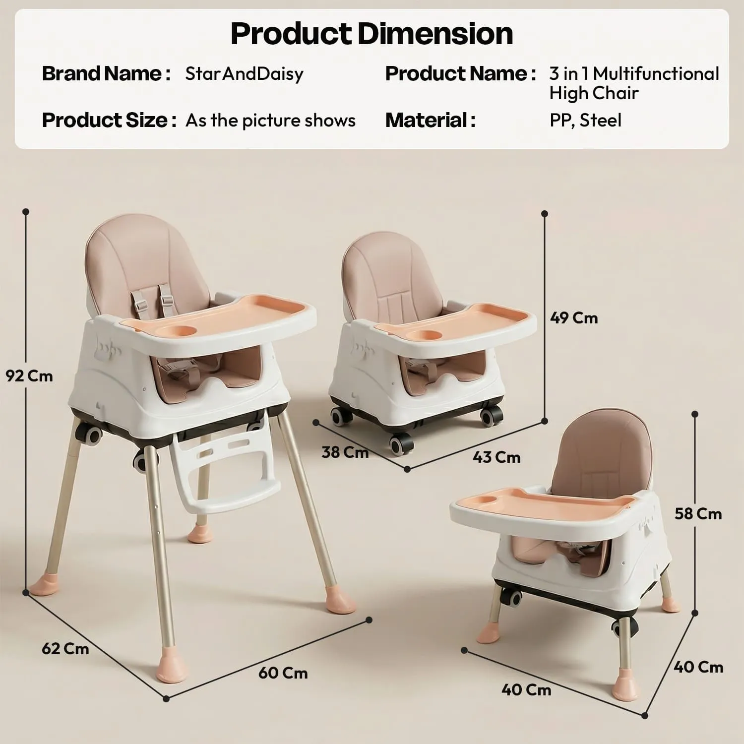 4 in 1 high chair coffee
