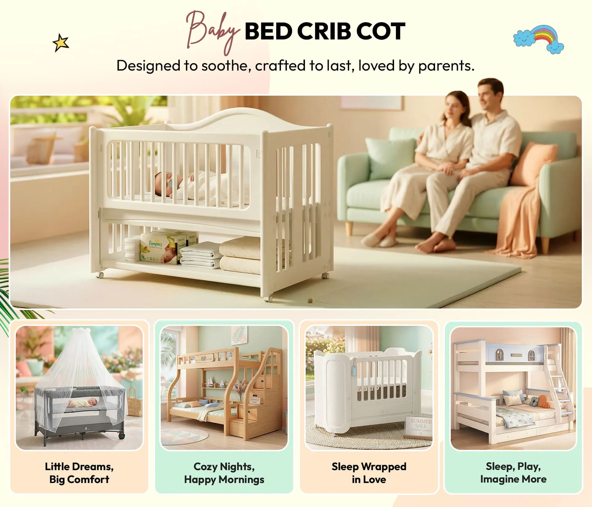 Baby Baby Crib Cradle Swing
