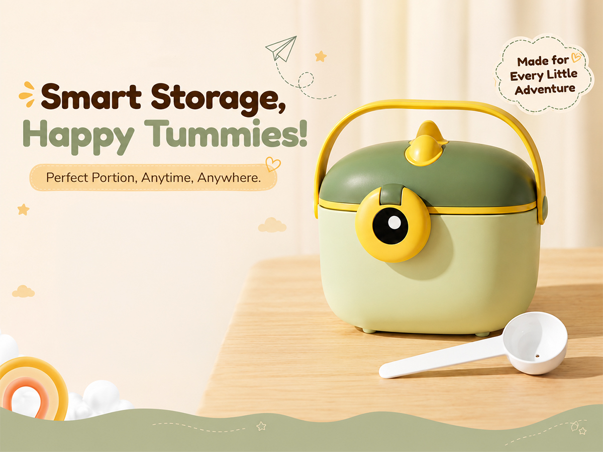 Baby milk powder container green
