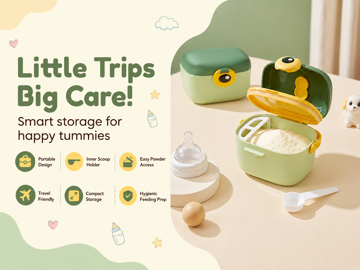 Baby milk powder container green