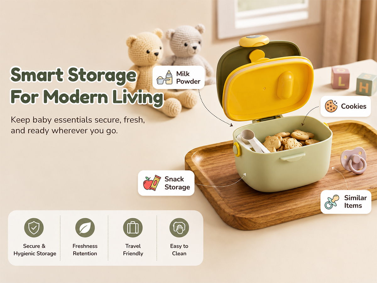 Baby milk powder container green