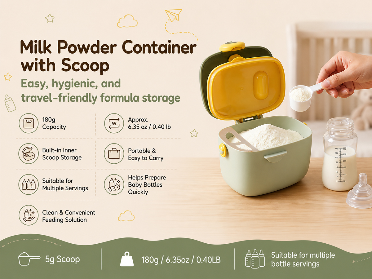 Baby milk powder container green