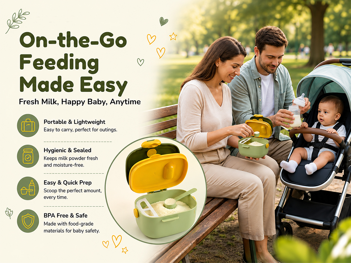 Baby milk powder container green