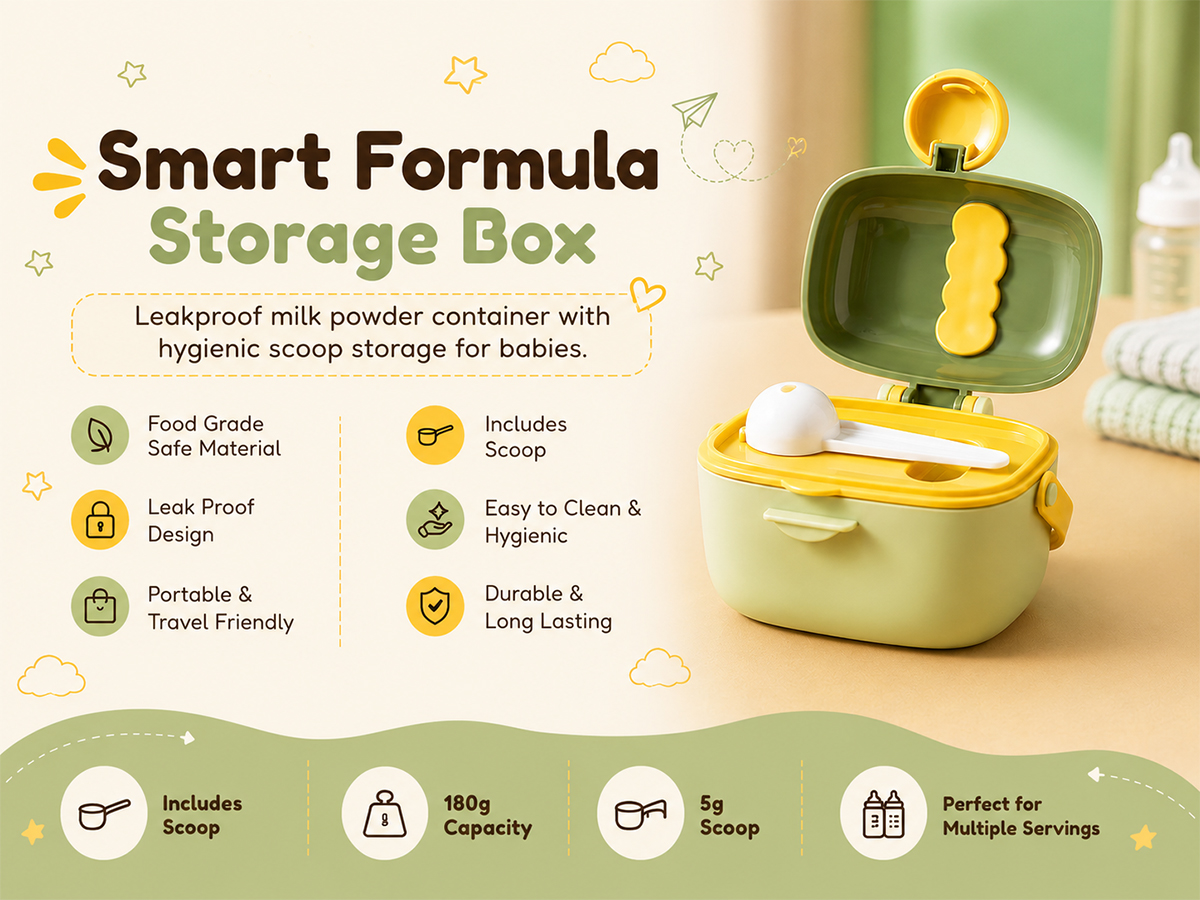 Baby milk powder container green