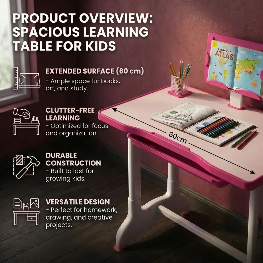 Study Table and Chair Set Pink