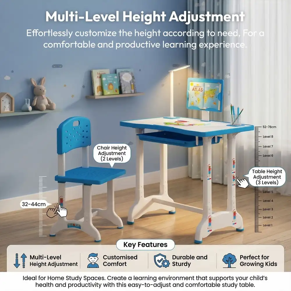 Study Table and Chair Set blue