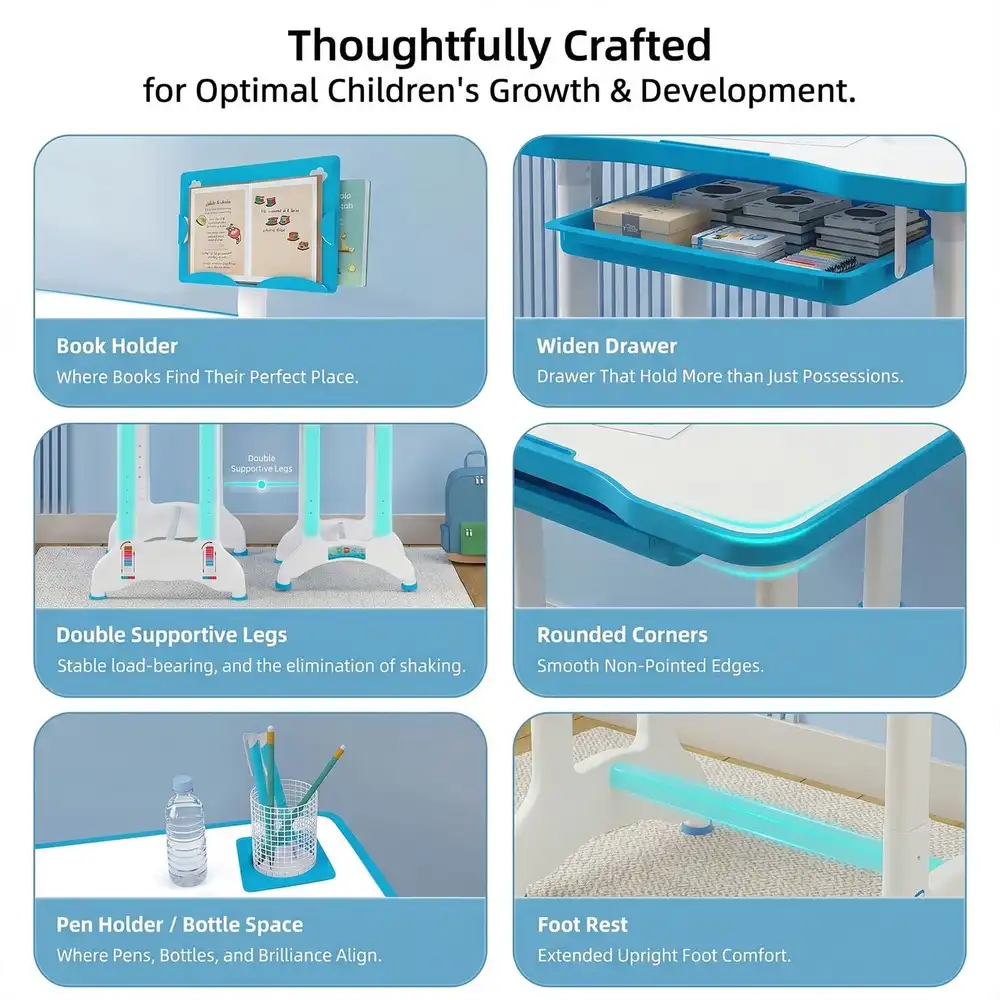 Study Table and Chair Set blue
