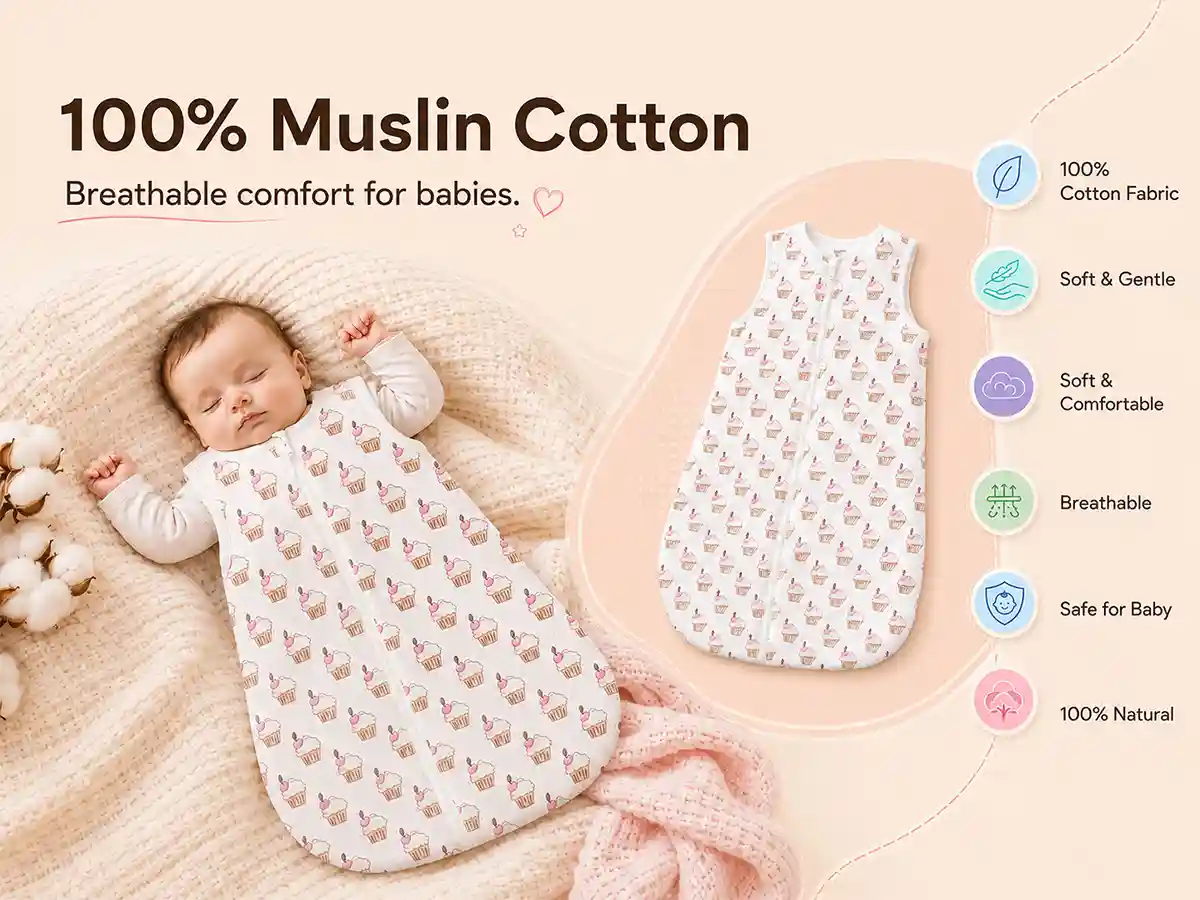 baby sleeping sack - cupcake print baby sleeping sack - cupcake print