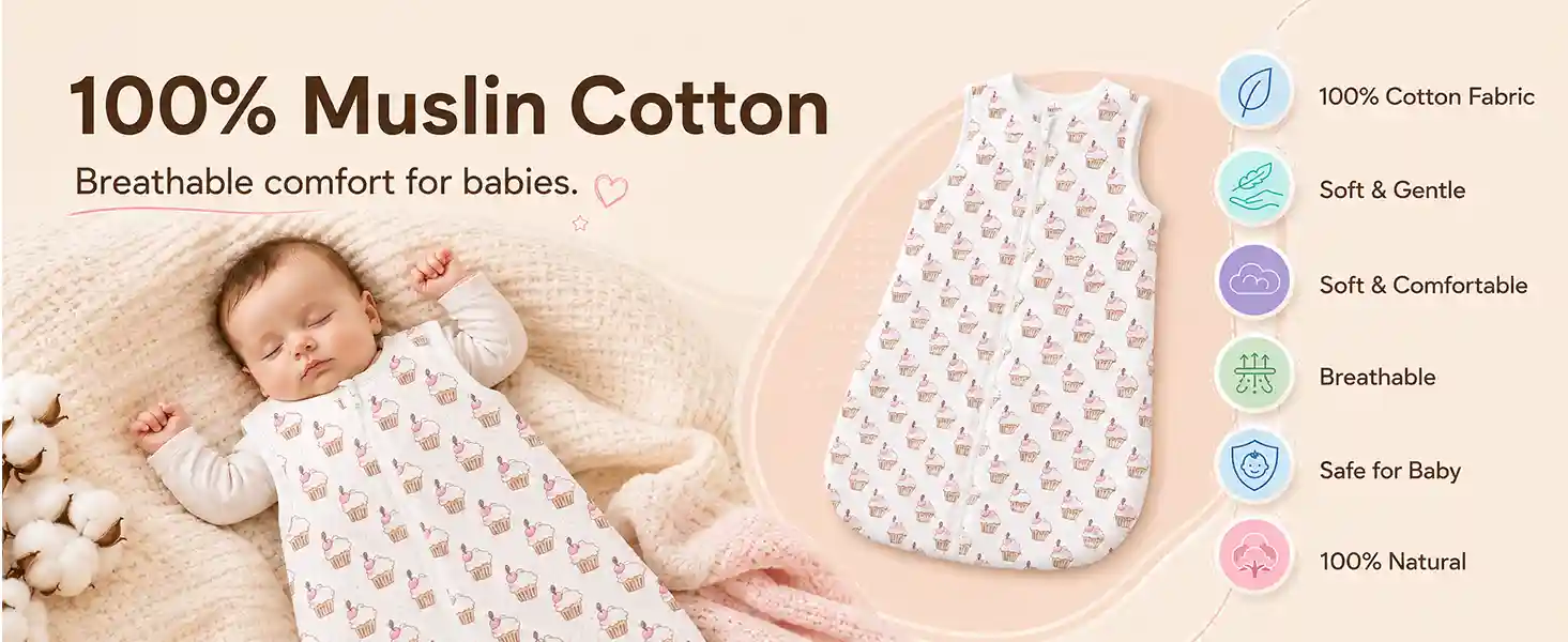 baby sleeping sack - cupcake print baby sleeping sack - cupcake print