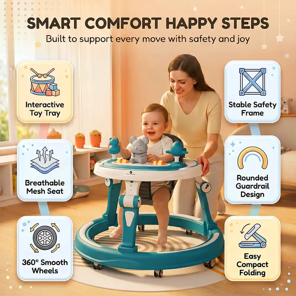 baby walker blue and white