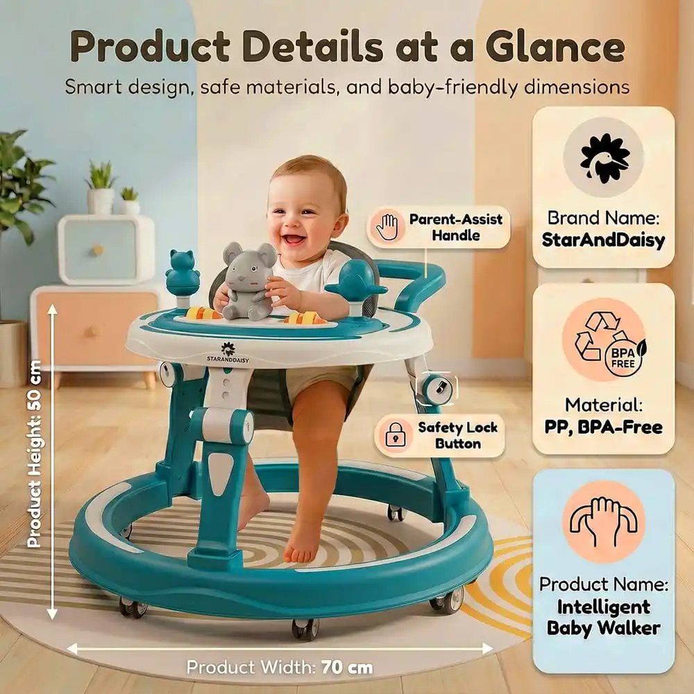 baby walker blue and white