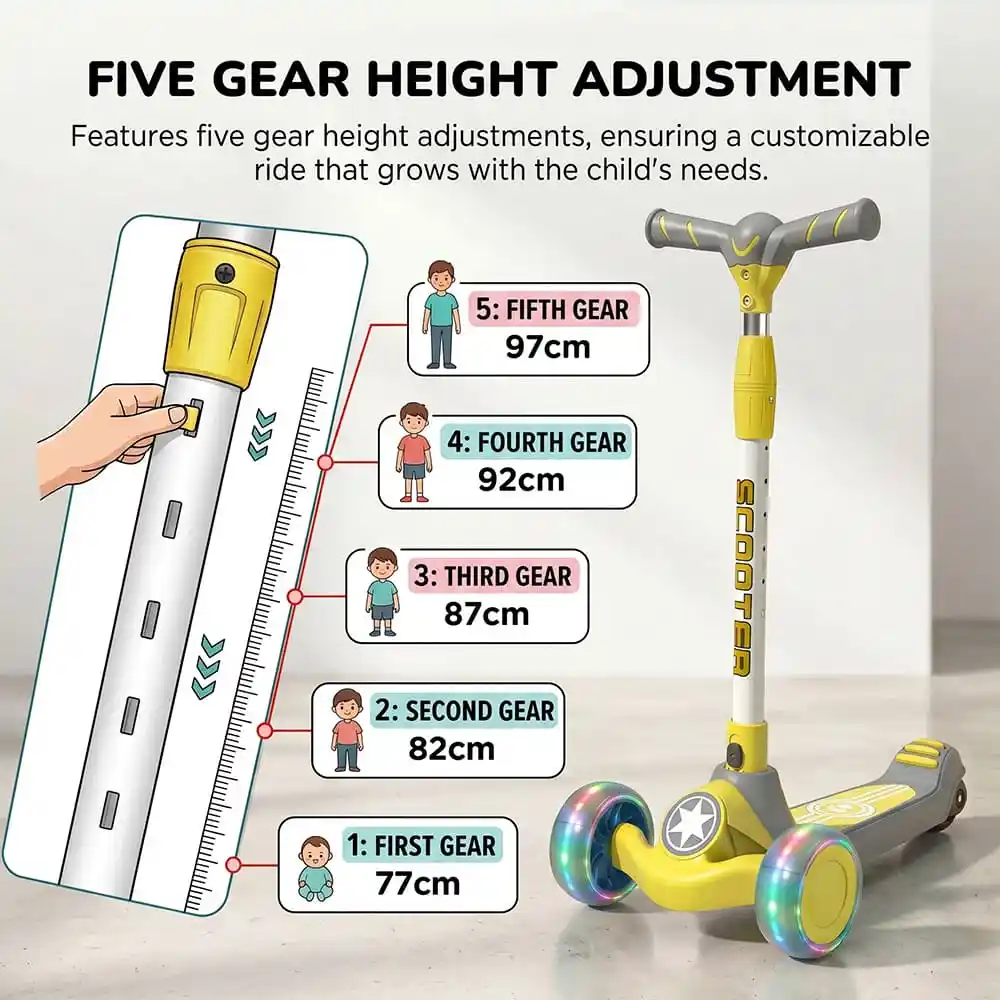 glidee scooter yellow-grey