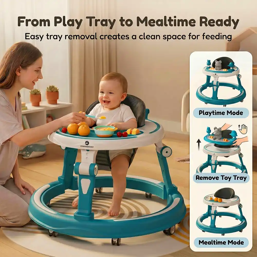 baby walker blue and white