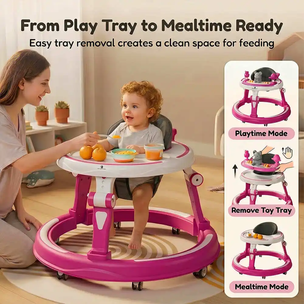baby walker pink and white