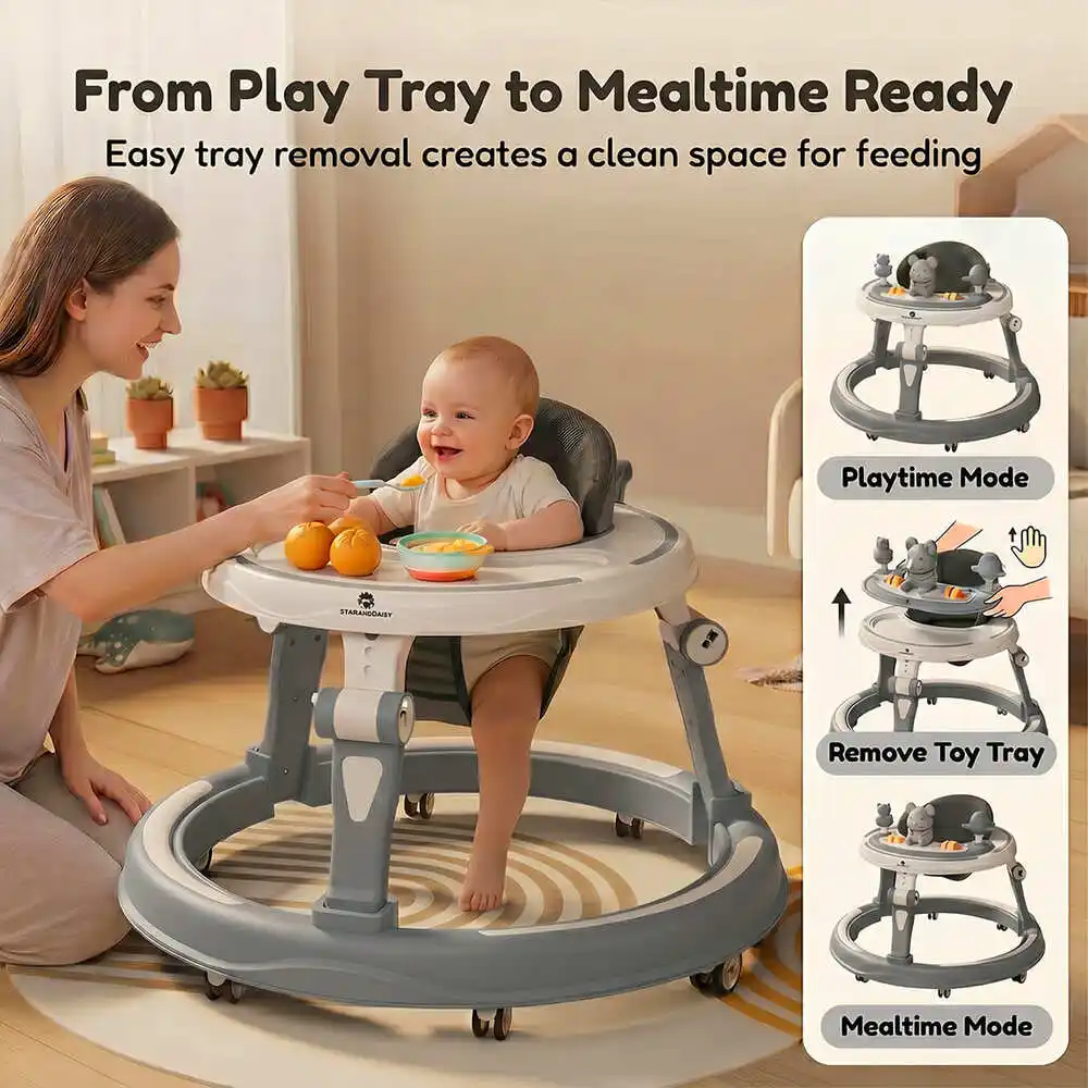 baby walker grey and white