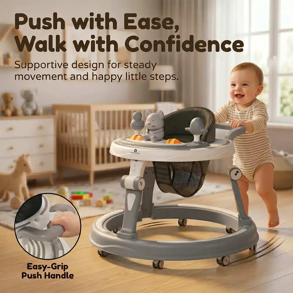 baby walker grey and white