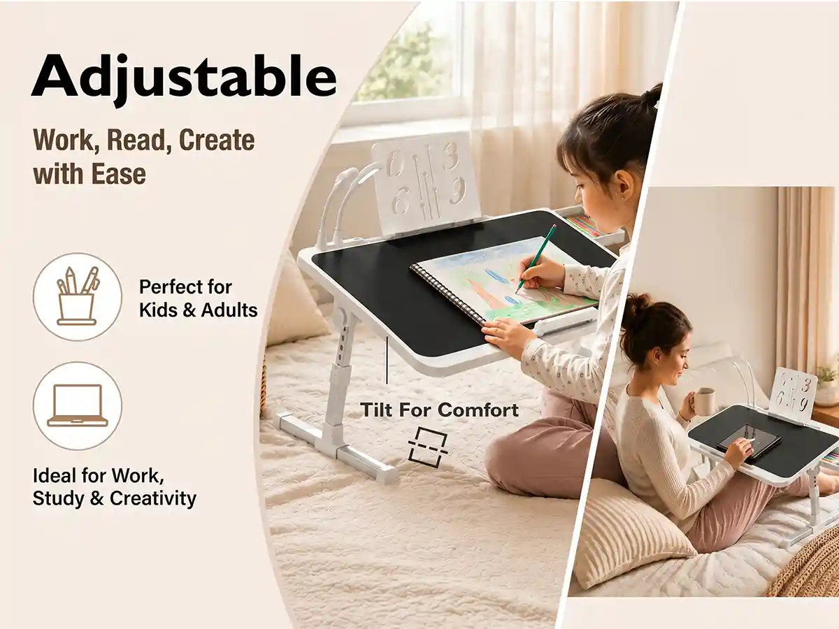 N3-Bed Table- Black-White