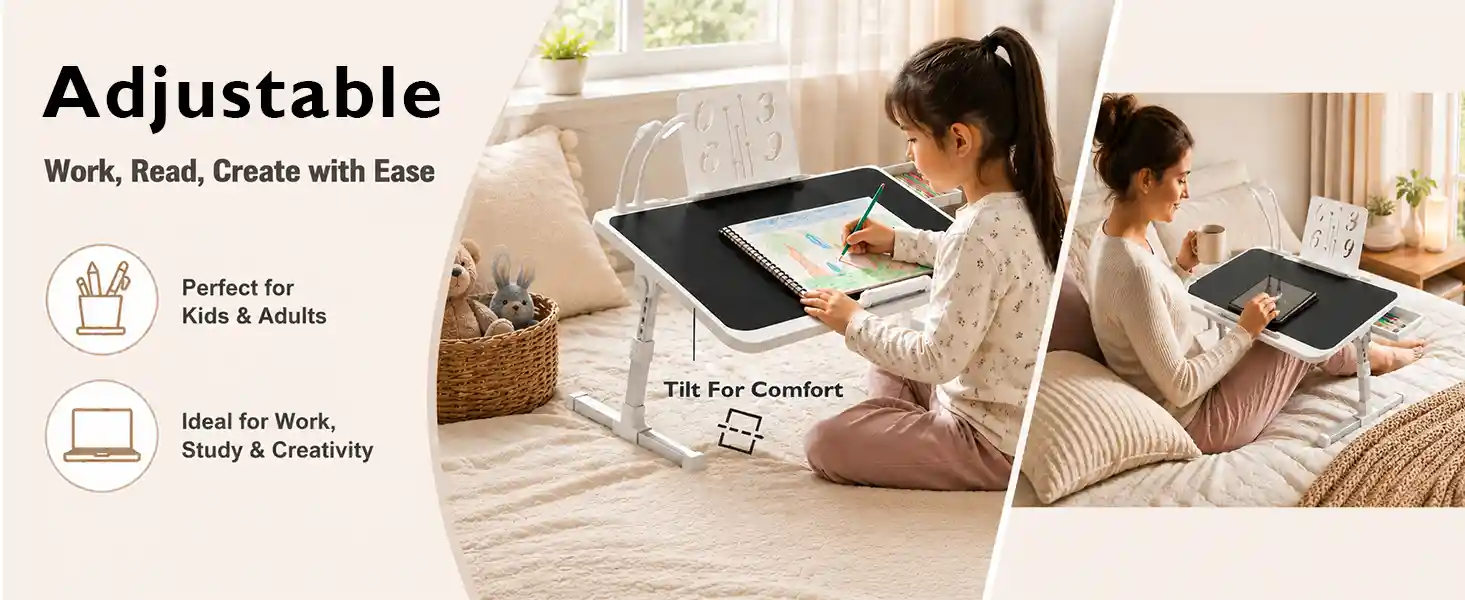 N3-Bed Table- Black-White
