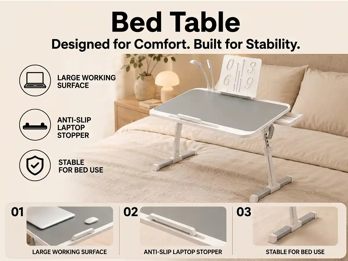 N3-Bed Table-Grey